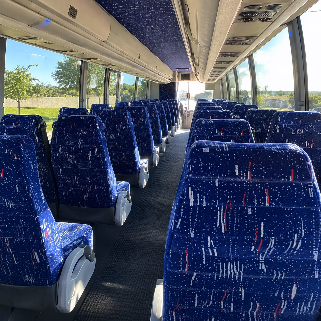 cincinnati charter bus rental interior